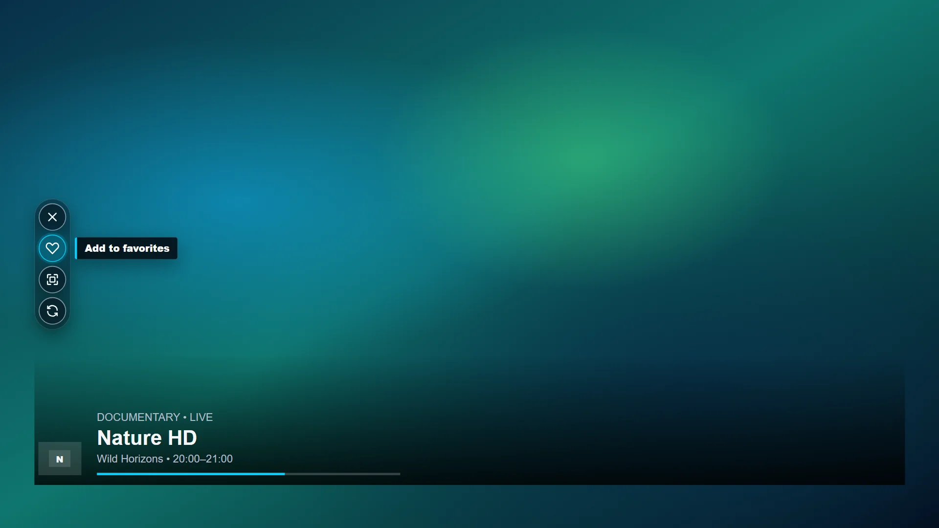 Now playing screen in Noxa Player